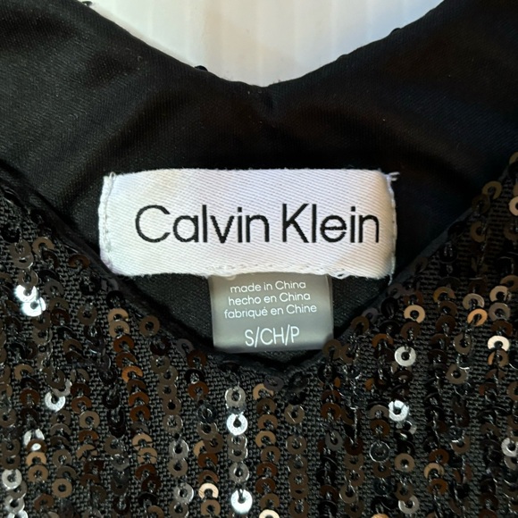 Calvin Klein Black Sequin Tank Top Cami S - Picture 7 of 9